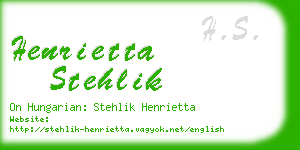henrietta stehlik business card